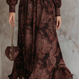 Marlene paisley zip neck midi dress, view 3