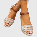 Joselyn Beaded Boho Wedge Sandals, view 4