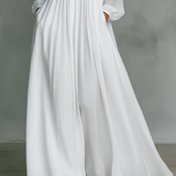 Alisa white linen maxi dress, view 4