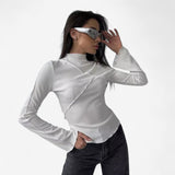 Arminda white long sleeve top, view 3