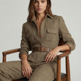 Celia checked utility jumpsuit, view 3