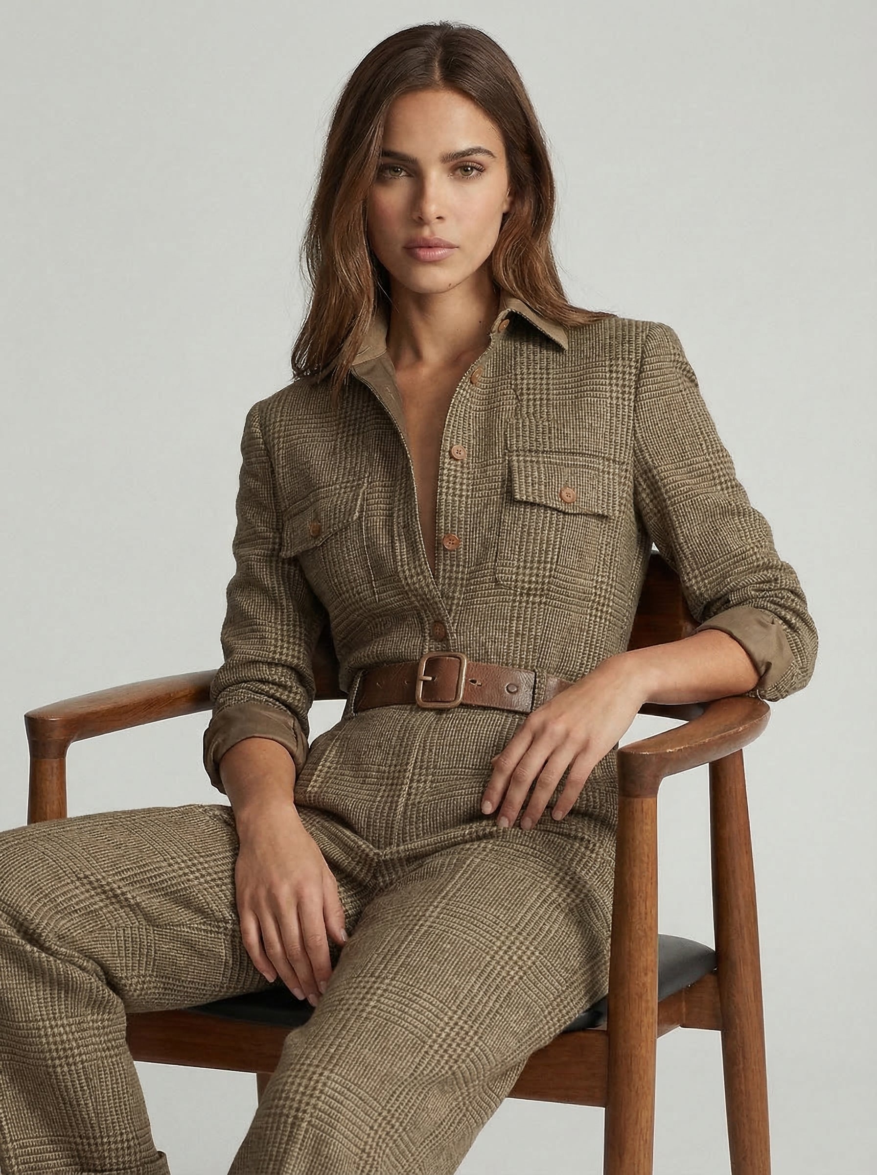 Celia checked utility jumpsuit, view 3