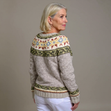 Autumn cream and sage Icelandic cardigan, view 2