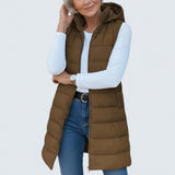 Robyn | Casual Sleeveless Hood Long Puffer Gilet