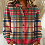 Gloria multicoloured checked knitted jacket, front view
