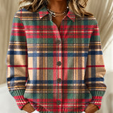 Gloria multicoloured checked knitted jacket, front view