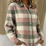 Grace pastel checked knitted jacket, view 2
