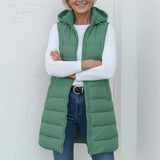 Robyn | Casual Sleeveless Hood Long Puffer Gilet