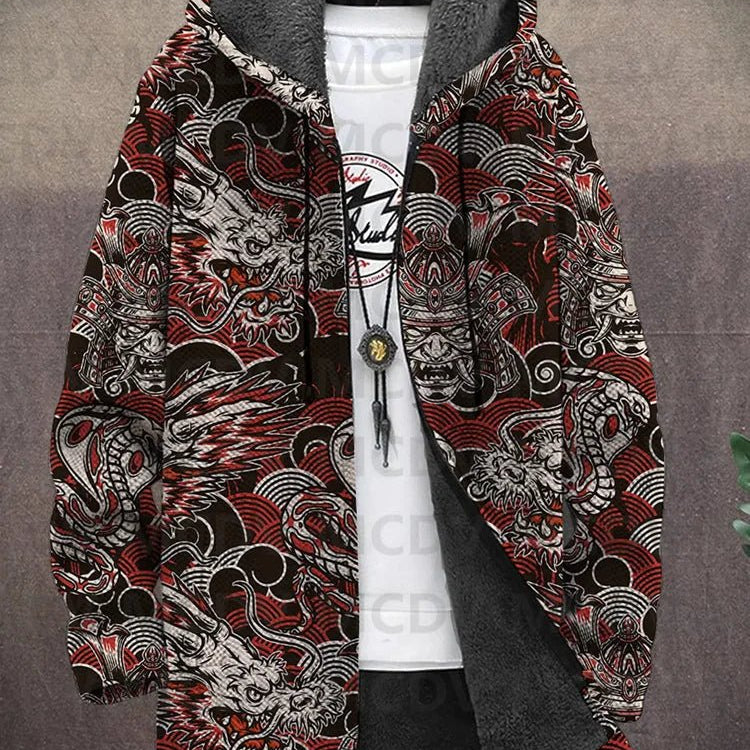 Nancy - Artistic Print Jacket, Choice of Designs, Red Waves variant
