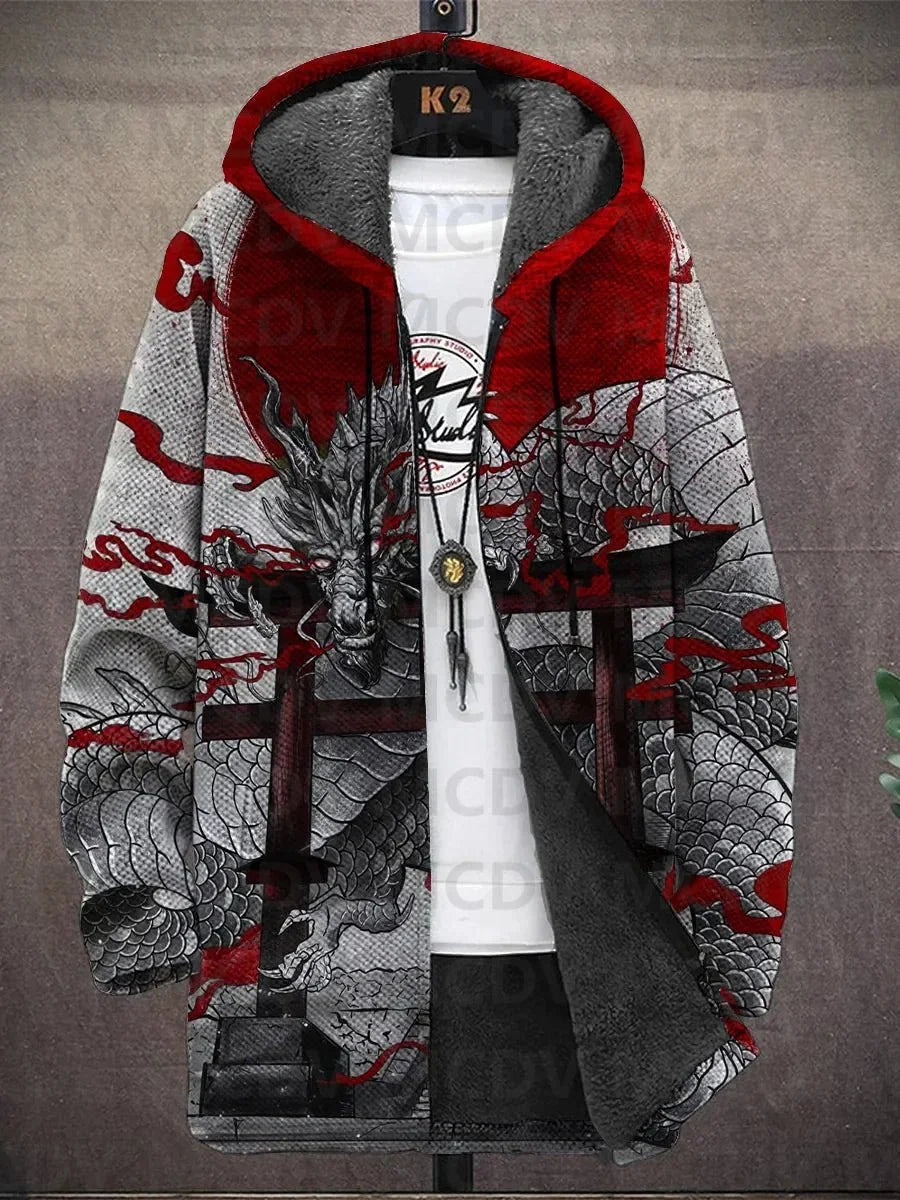 Nancy - Artistic Print Jacket, Choice of Designs, Red Dragon variant