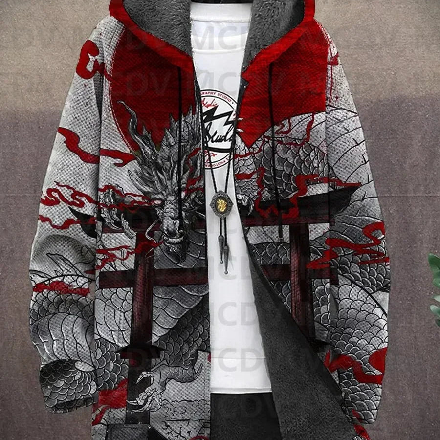 Nancy - Artistic Print Jacket, Choice of Designs, Red Dragon variant