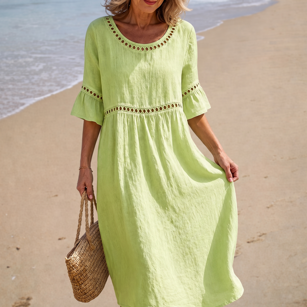 Hélène linen long dress, view 6