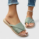 Gisandra Orthopaedic Toe Post Sandals in Mint Green, front view