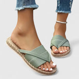Gisandra Orthopaedic Toe Post Sandals in Mint Green, front view