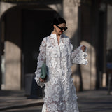 Estelle white lace dress, view 2