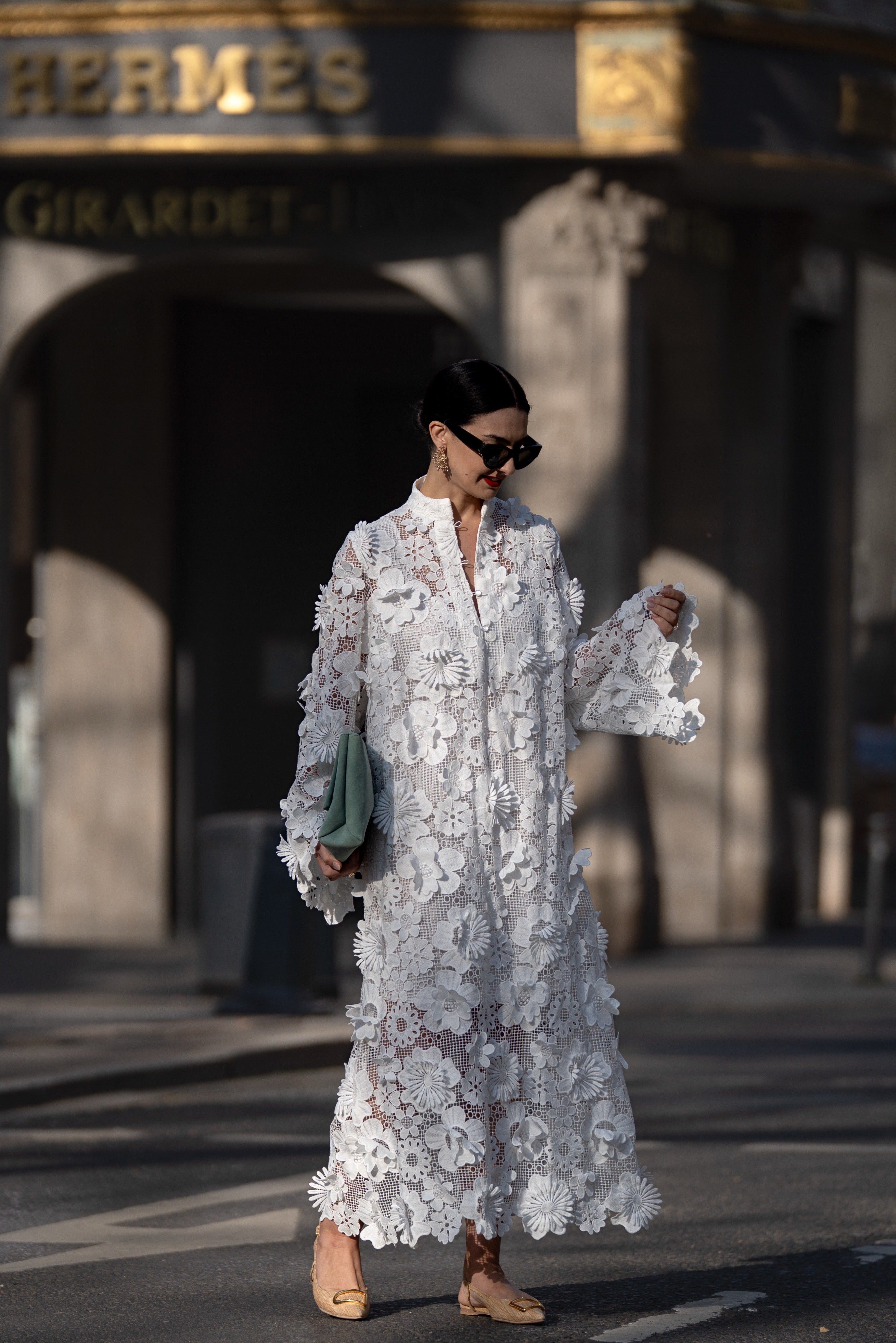 Estelle white lace dress, view 2