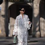 Estelle white lace dress, front view