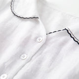 Isla cotton linen half sleeve dress, view 4