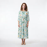 Livia floral cotton linen dress, view 2