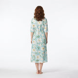 Livia floral cotton linen dress, view 3