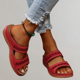 Wendy orthopaedic sandals in Red, front view