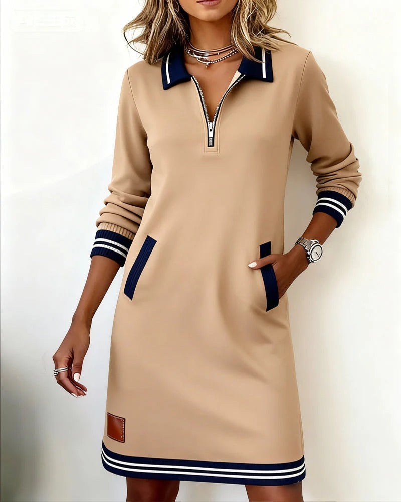 Chic Long Sleeve Cotton Dress, view 11