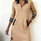 Chic Long Sleeve Cotton Dress, view 11