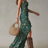 Mika boho retro maxi dress, view 2
