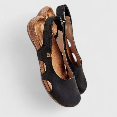 Karylle Slingback Clog Sandals in Black, front view