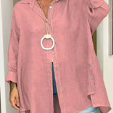 Nadine luxe oversized shirt in Pink, view 5