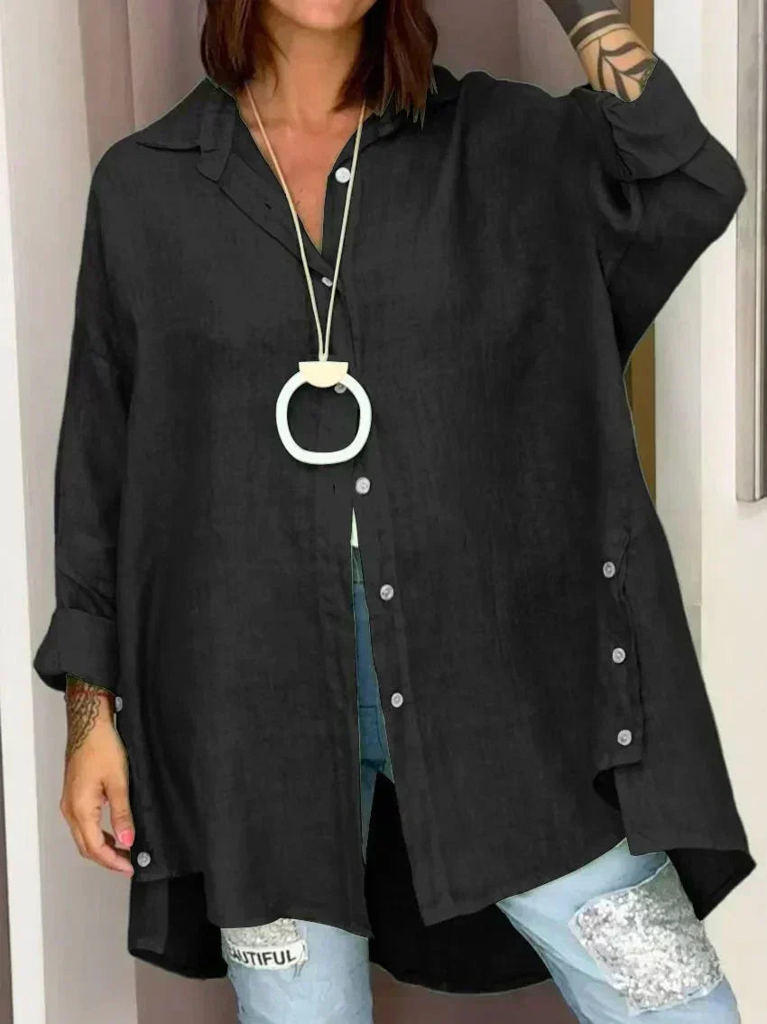 Nadine luxe oversized shirt in Black, view 4