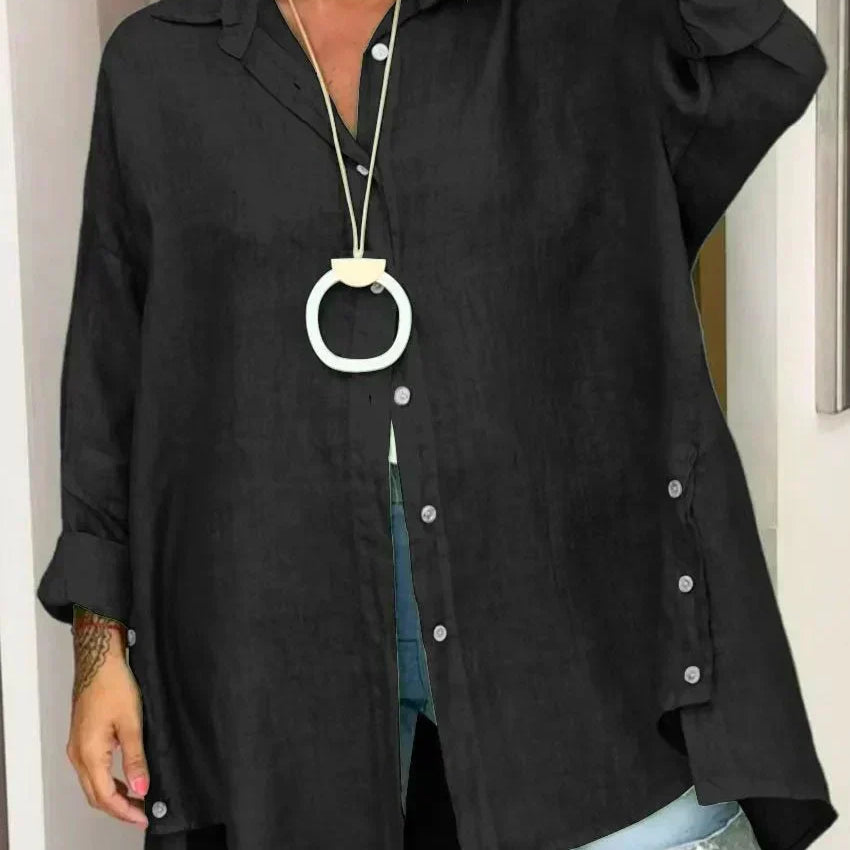 Nadine luxe oversized shirt in Black, view 4
