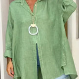Nadine luxe oversized shirt in Green, view 2