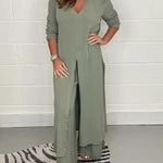 Alejandra relaxed two-piece set in Olive Green, view 3