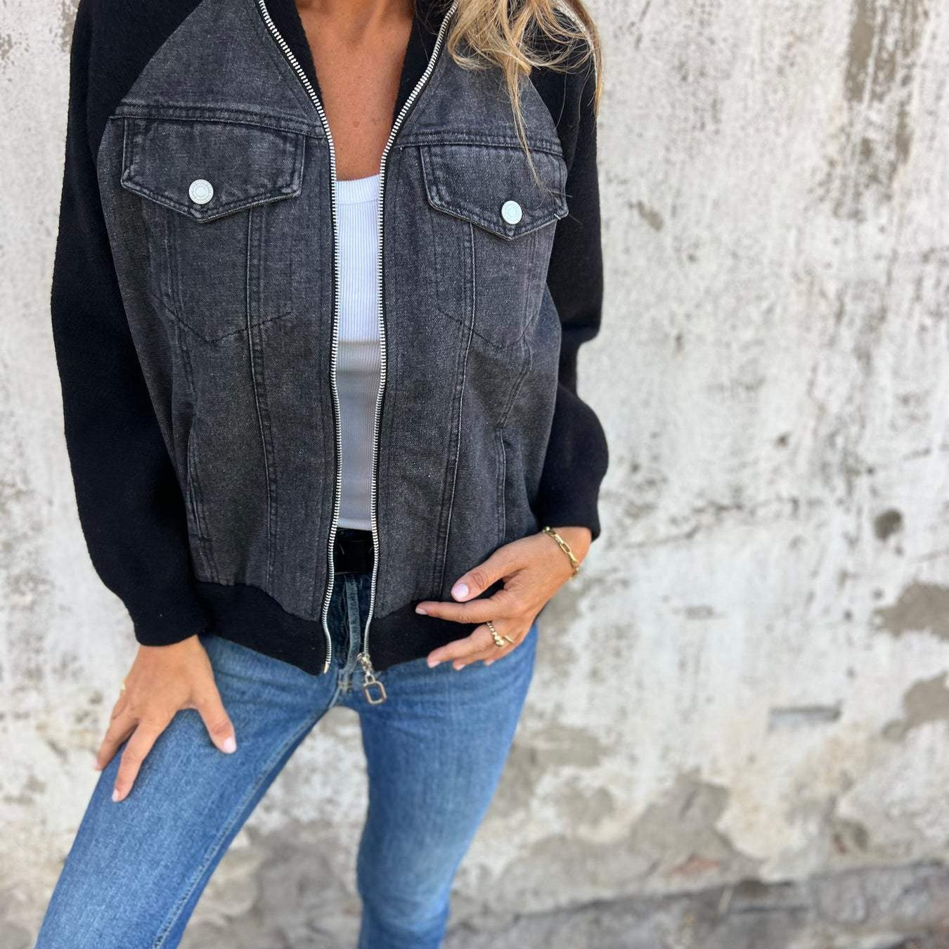 Zoe | Denim Hooded Jacket