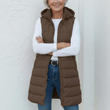 Robyn | Casual Sleeveless Hood Long Puffer Gilet