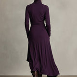 Natalie draped turtleneck knit dress, view 5
