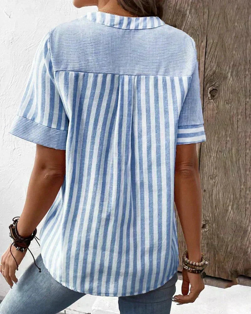 Lila soft striped blouse, view 9