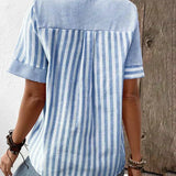 Lila soft striped blouse, view 9