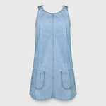 Zarisse denim look pinafore midi dress, view 2