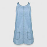 Zarisse denim look pinafore midi dress, view 2