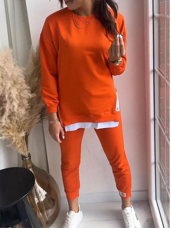 Sheila cosy sweatshirt lounge set in Orange, view 6