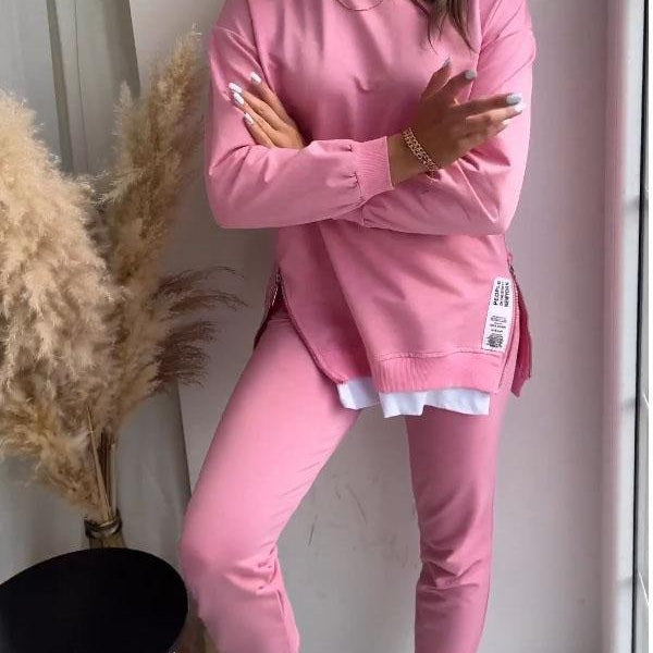 Sheila cosy sweatshirt lounge set in Pink, view 4