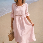 Hélène linen long dress, view 4