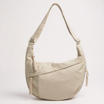 Abigail Beige Nylon Shoulder Bag, front view