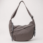 Claire Grey Nylon Shoulder Bag, front view
