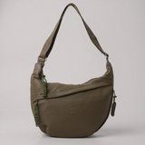 Brooklyn Olive Green Nylon Shoulder Bag, front view