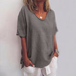Irene soft drape top in Dark Grey, view 7