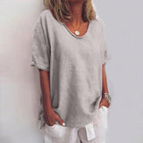 Irene soft drape top in Grey, view 5