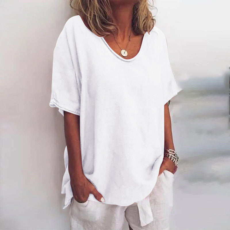 Irene soft drape top in White, view 4
